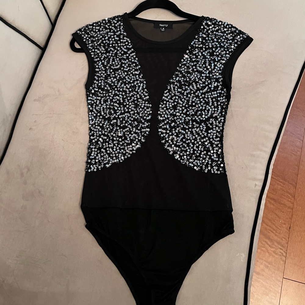 Sheer Swarovski crystal body suit